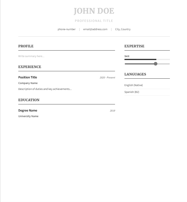 Resume Template 5
